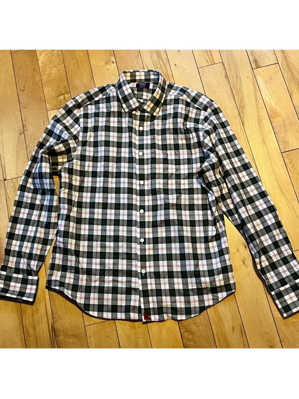UNTUCKit Harwin Shirt Wrinkle Free Olive Multi Plaid button down size medium - Picture 2 of 11